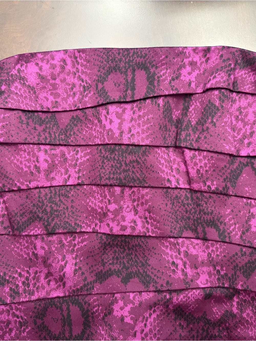 White House Black Market Fuchsia Snake-Print Strapless Top